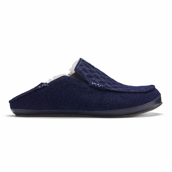 Zapatos Olukai Moloā Kilohana - Pantuflas Hombre Azules 20980-176